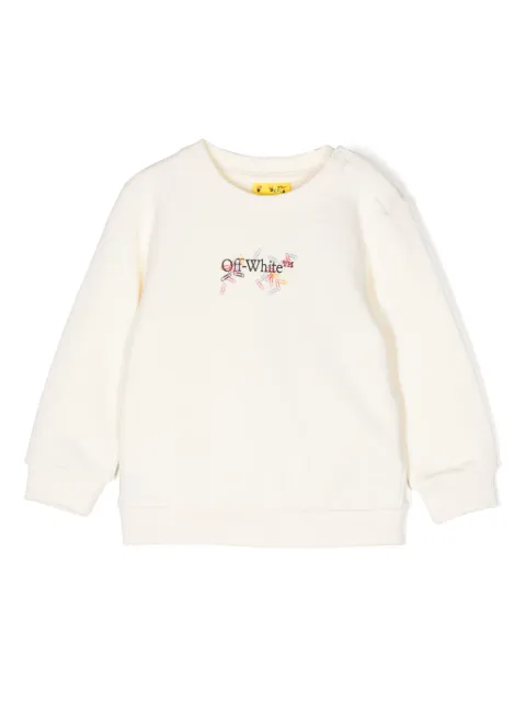 Off-White Kids logo-print button-up sweatshirt