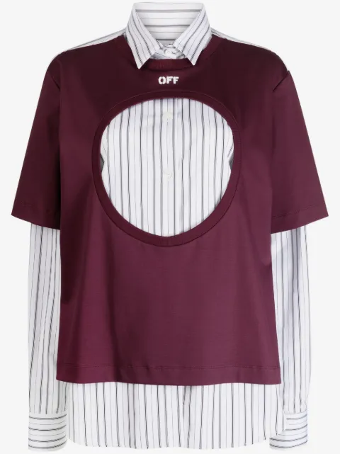 Off-White panelled striped shirt
