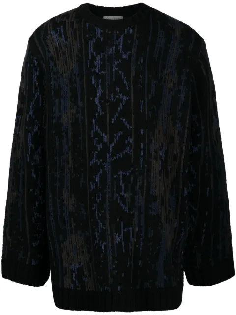 Yohji Yamamoto suéter con ribetes en contraste