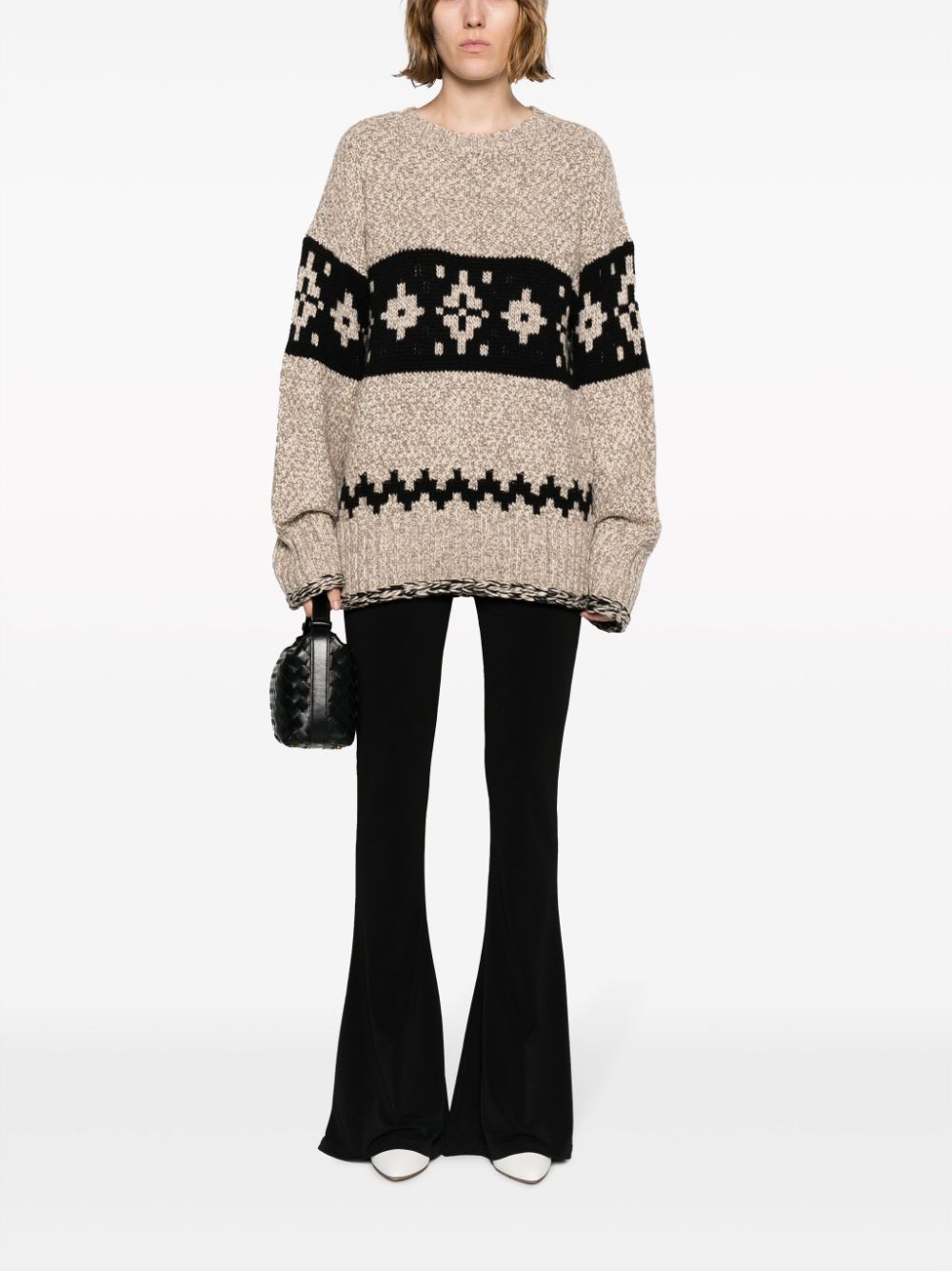 KHAITE intarsia-knit cashmere jumper - Beige