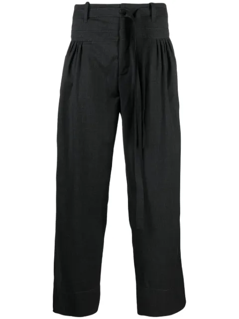 Kiko Kostadinov pantalones anchos con canesú en la pretina y pinzas