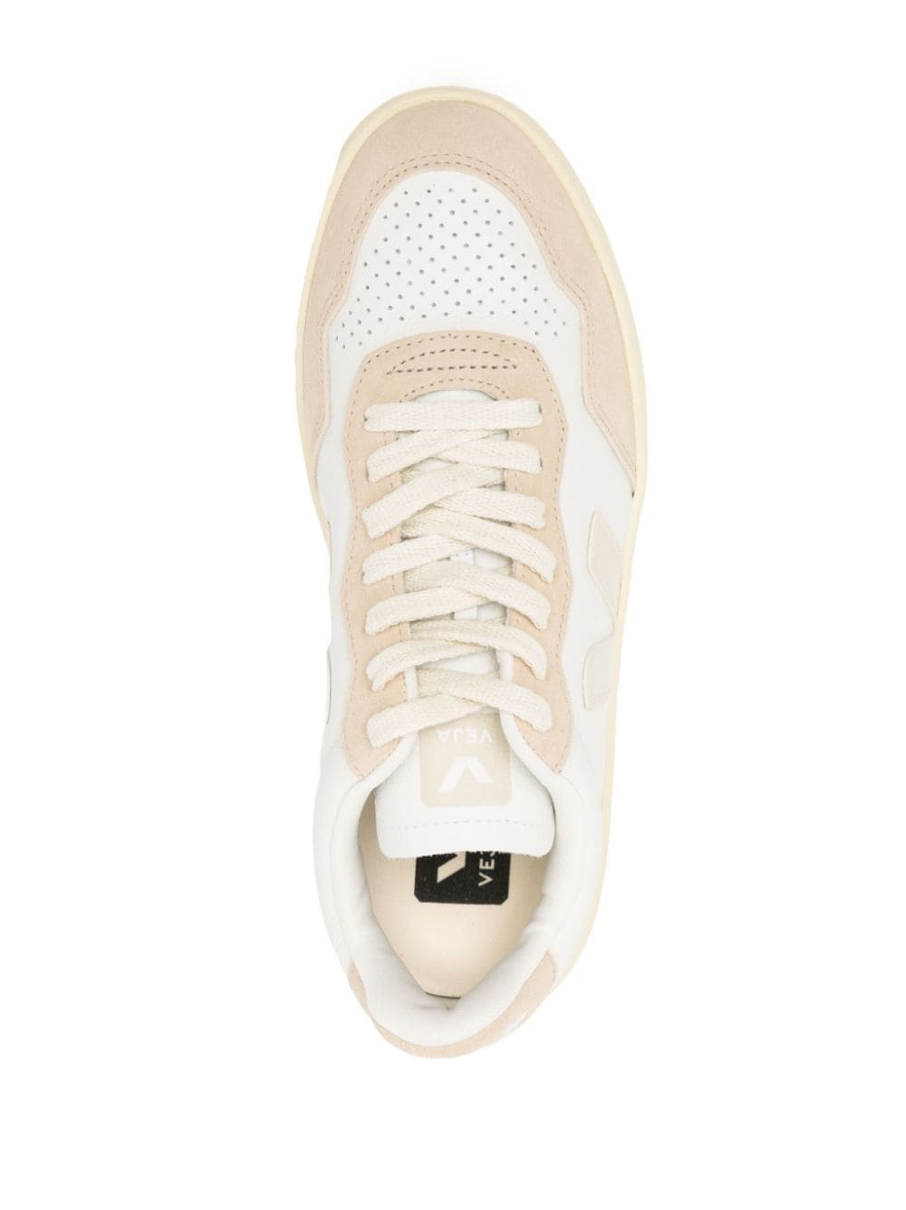 Shop Veja V-90 Panelled Sneakers In White