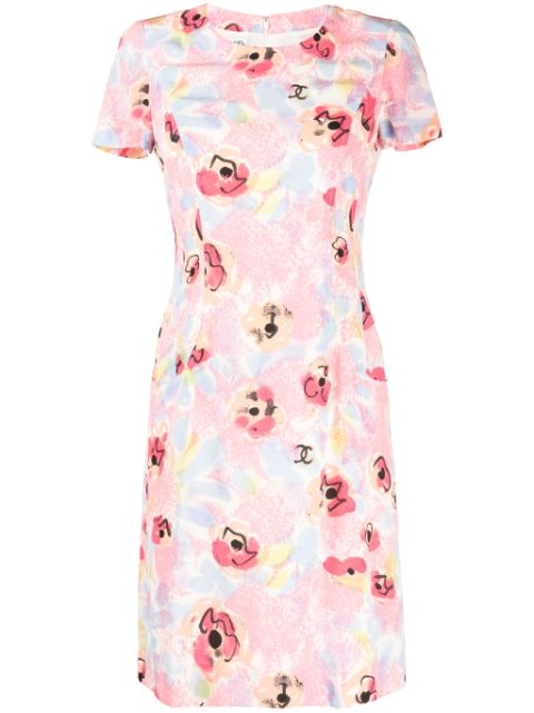 HOT SALE CHANEL 1997 CC floral-print dress Women