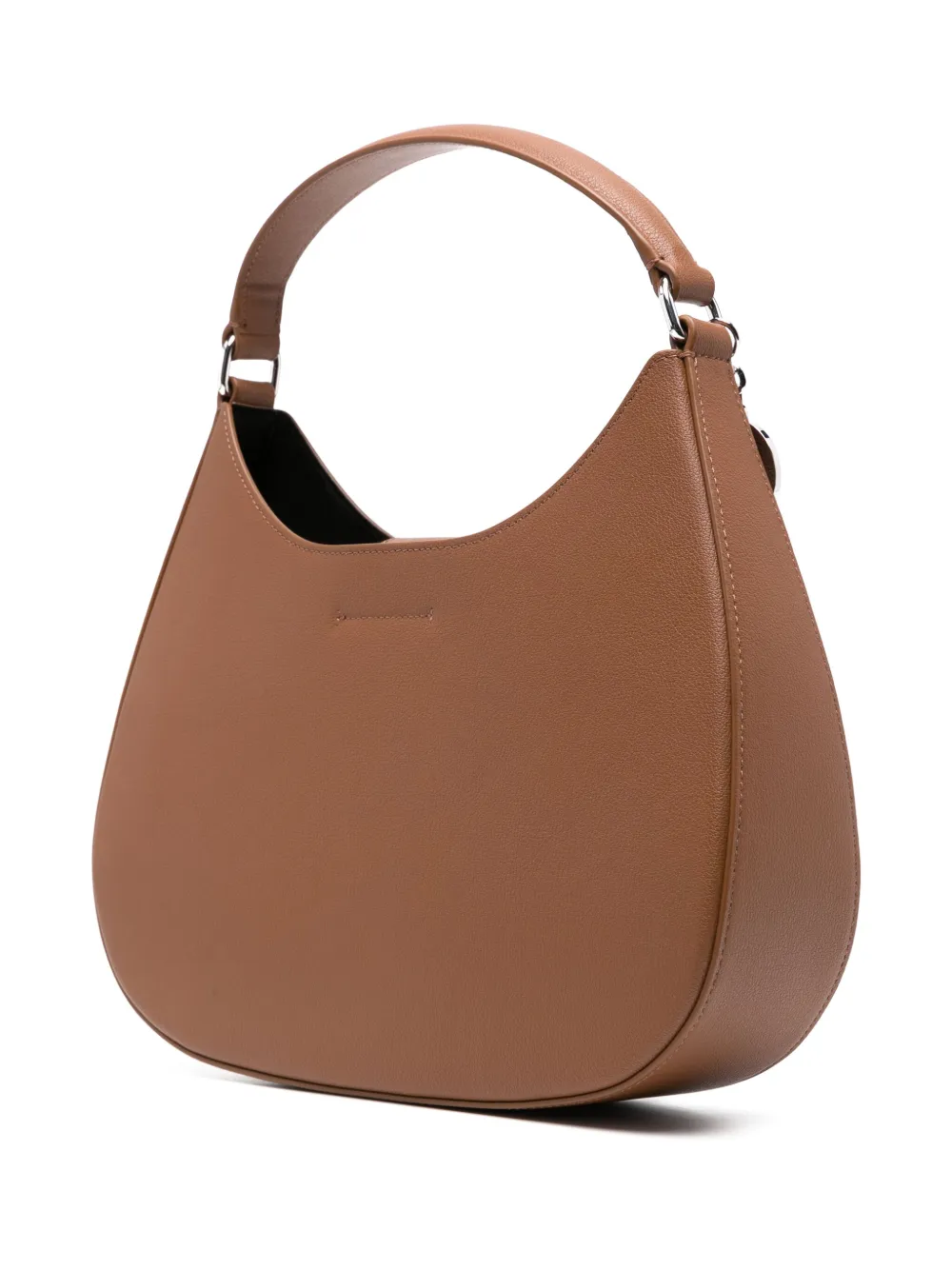Emporio Armani Official Store Armani Sustainability Values Micro-grain Recycled Leather Hobo Bag In Brown