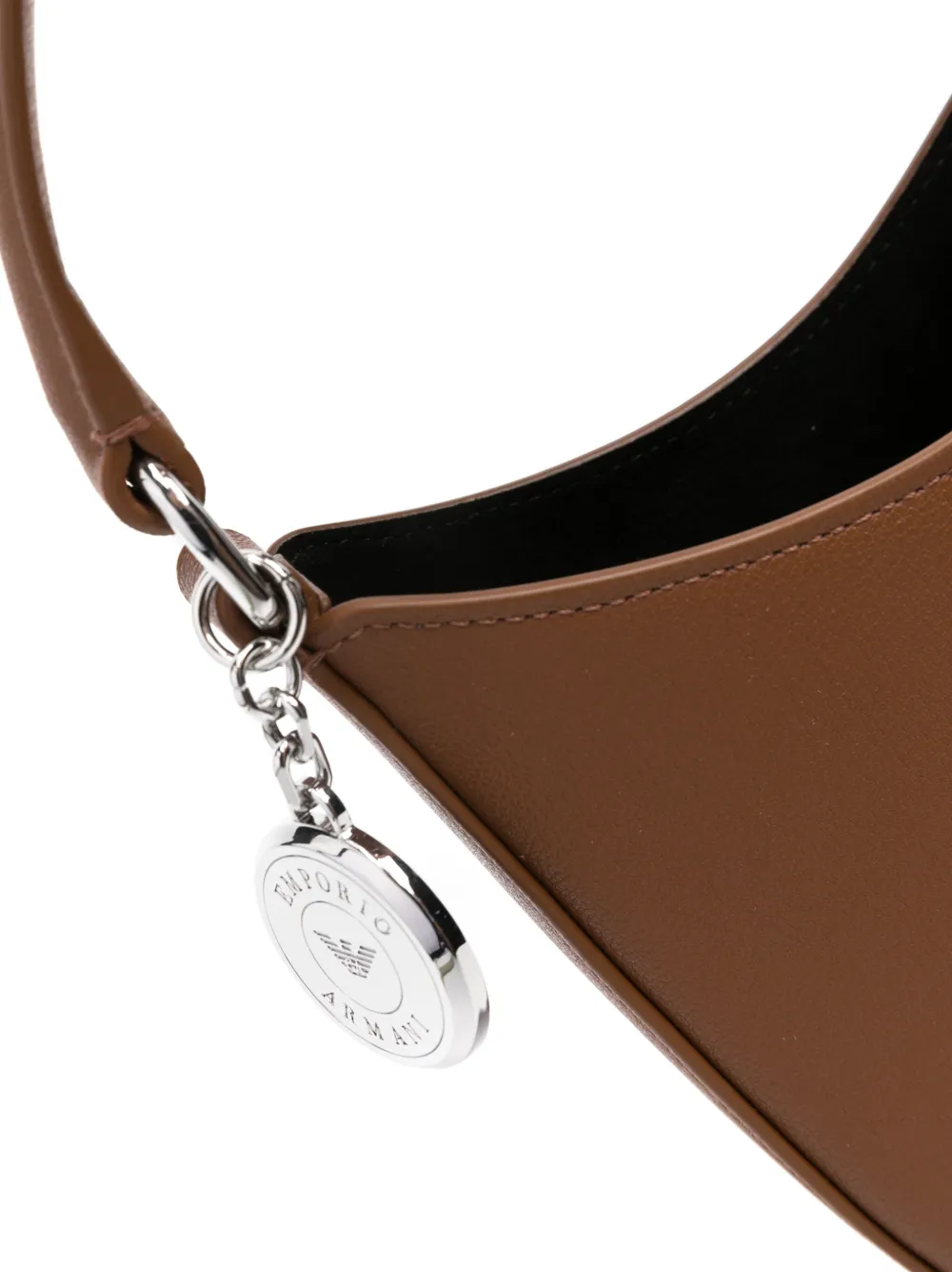 Emporio Armani Official Store Armani Sustainability Values Micro-grain Recycled Leather Hobo Bag In Brown