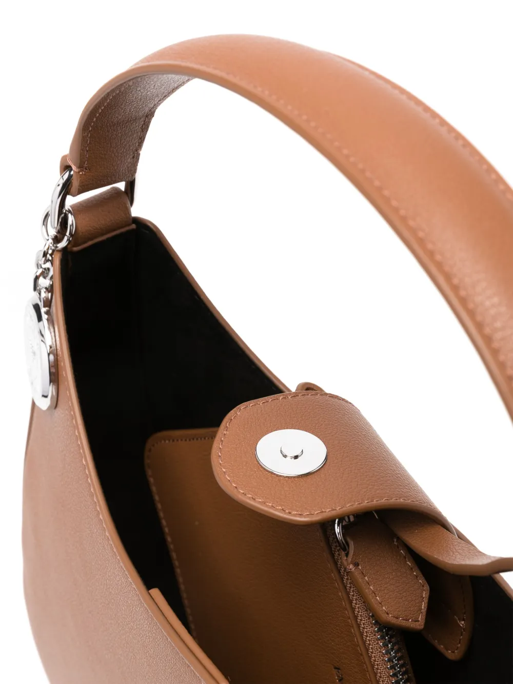 Emporio Armani Official Store Armani Sustainability Values Micro-grain Recycled Leather Hobo Bag In Brown