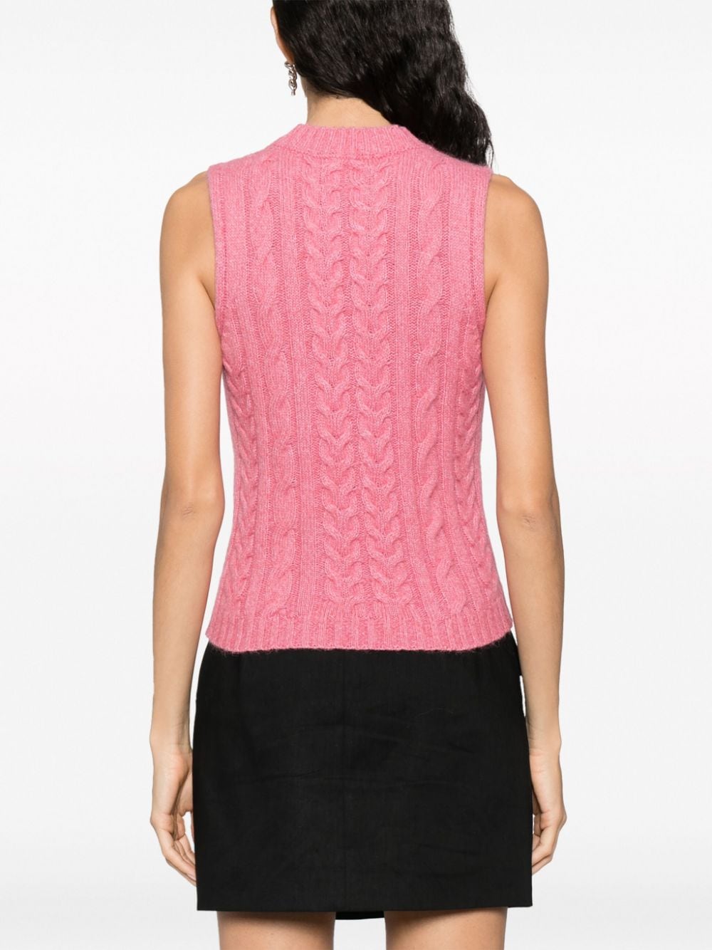 Shop Peserico Sleeveless Cable-knit Top In Pink