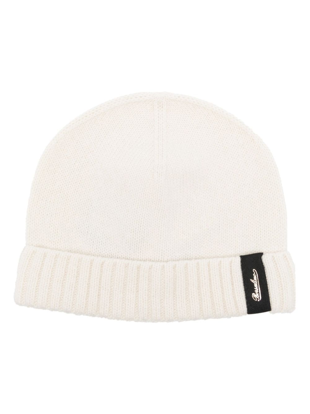 Borsalino City Logo-patch Cashmere Beanie In Nude