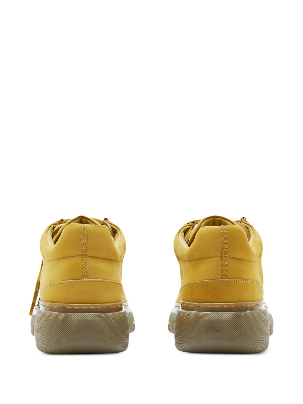 Shop Burberry Creeper Suede Derby Shoes In Yellow