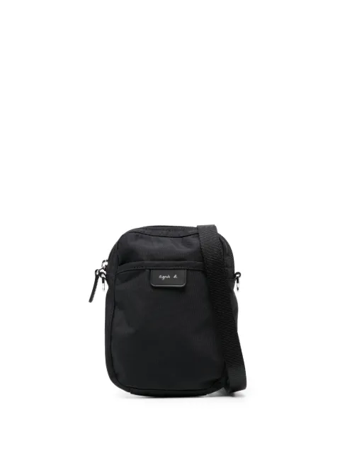 agnès b.  logo-patch zipped messenger bag