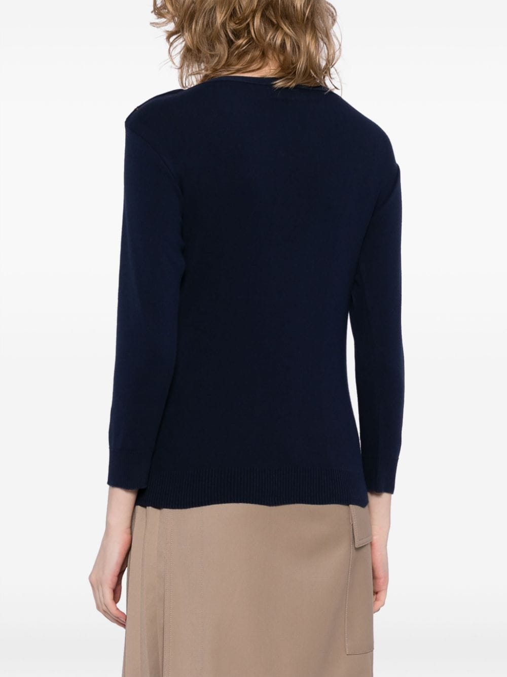 Shop Agnès B. Badiane Fine-knit Cotton Jumper In Blue