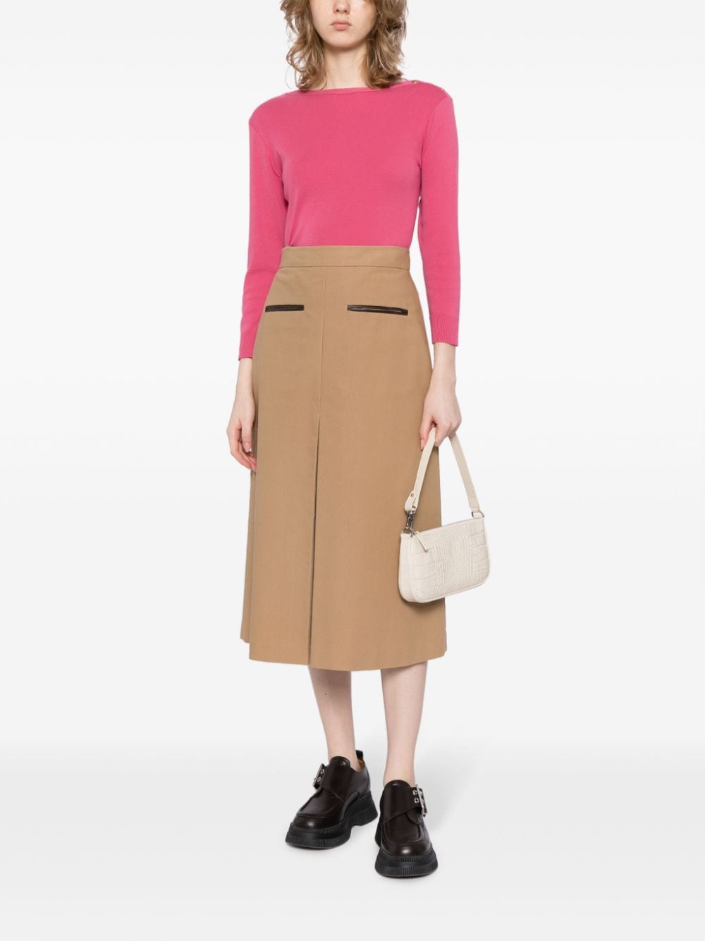 Shop Agnès B. Badiane Fine-knit Cotton Jumper In Pink