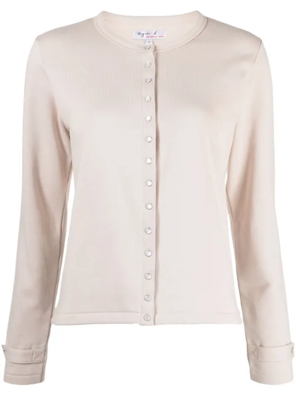 Agnès b. crew-neck Cotton Jersey Cardigan - Farfetch