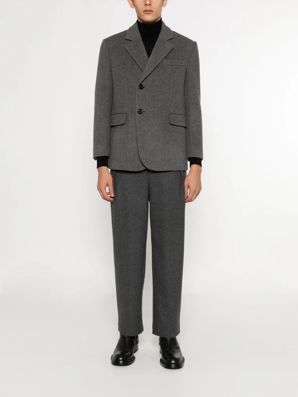 DUNST Blazer met enkele rij knopen - Grijs