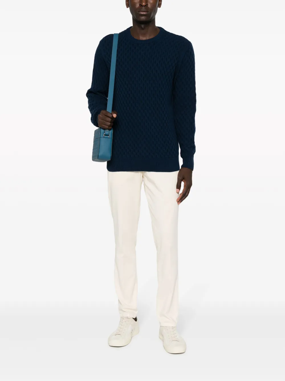 Jacob Cohën crew-neck chunky-knit jumper - Blauw