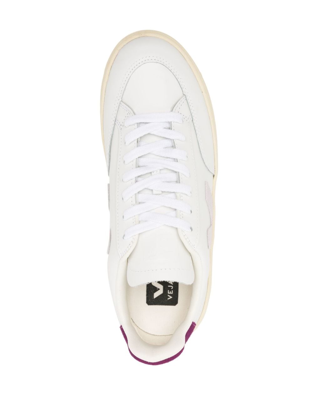 Shop Veja V-12 Panelled Sneakers In White