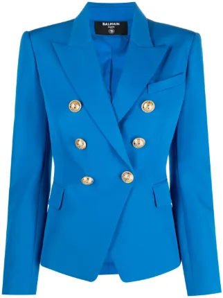 Blue balmain blazer cheap