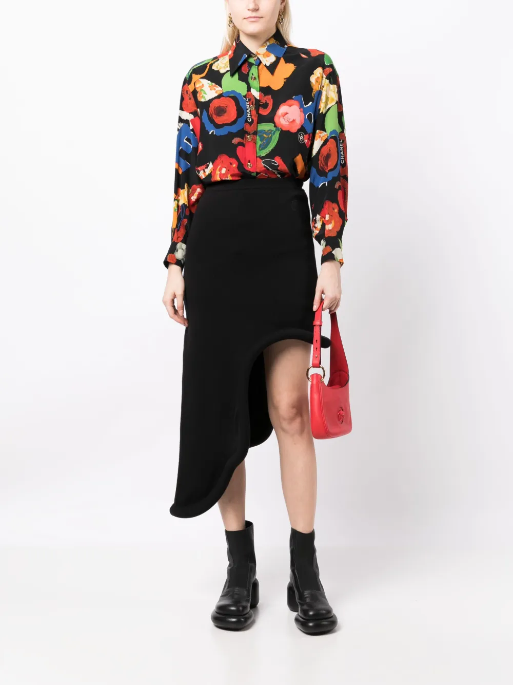 CHANEL Pre-Owned 1990-2000s pre-owned zijden overhemd - Zwart