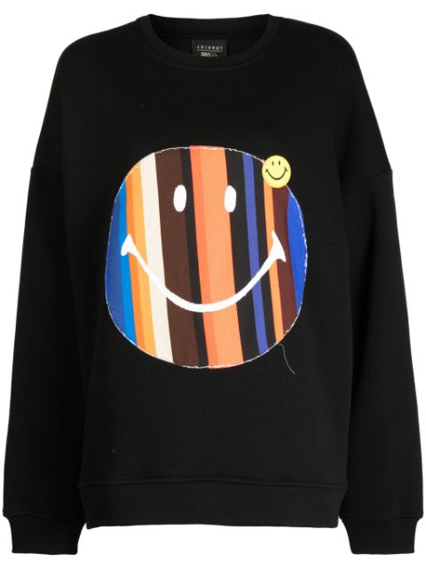 Joshua Sanders Striped Smiley-motif jersey sweatshirt