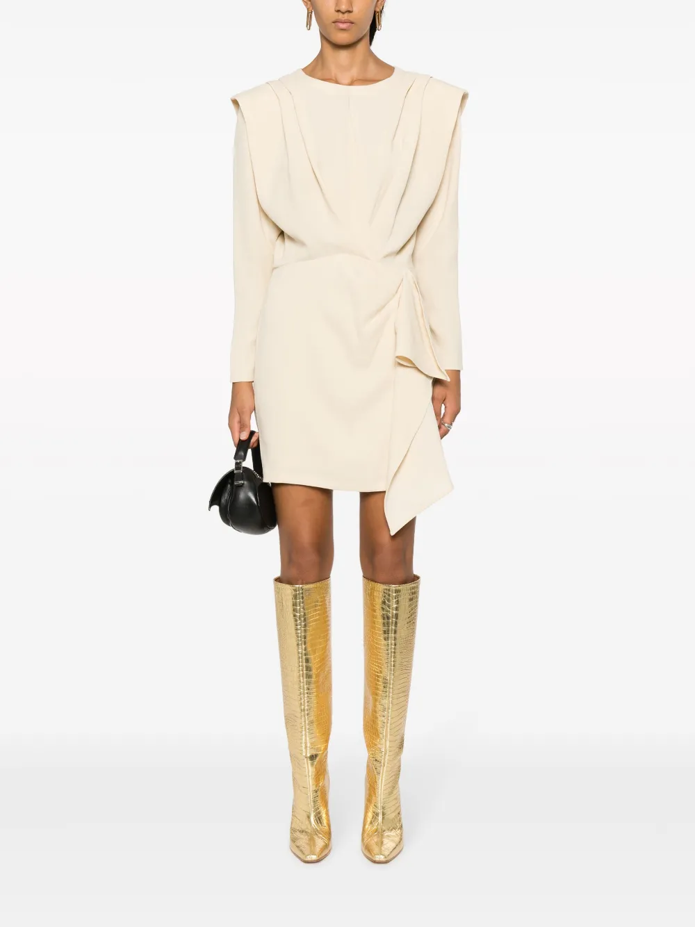 IRO Mitzi draped crepe mini dress - Beige