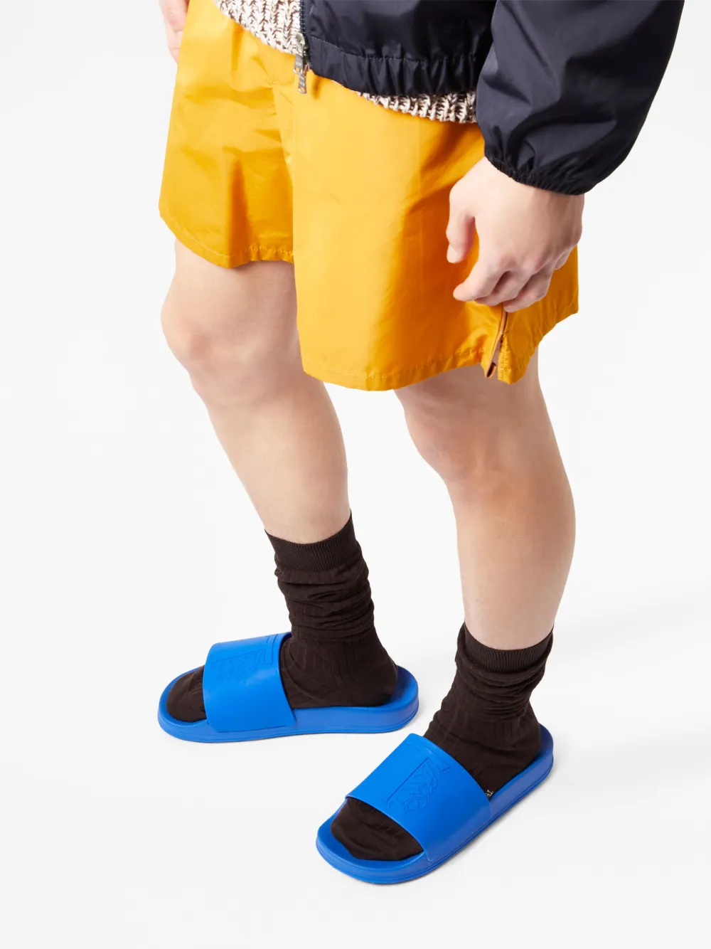 Tod's Logo-embossed Slides In Blau