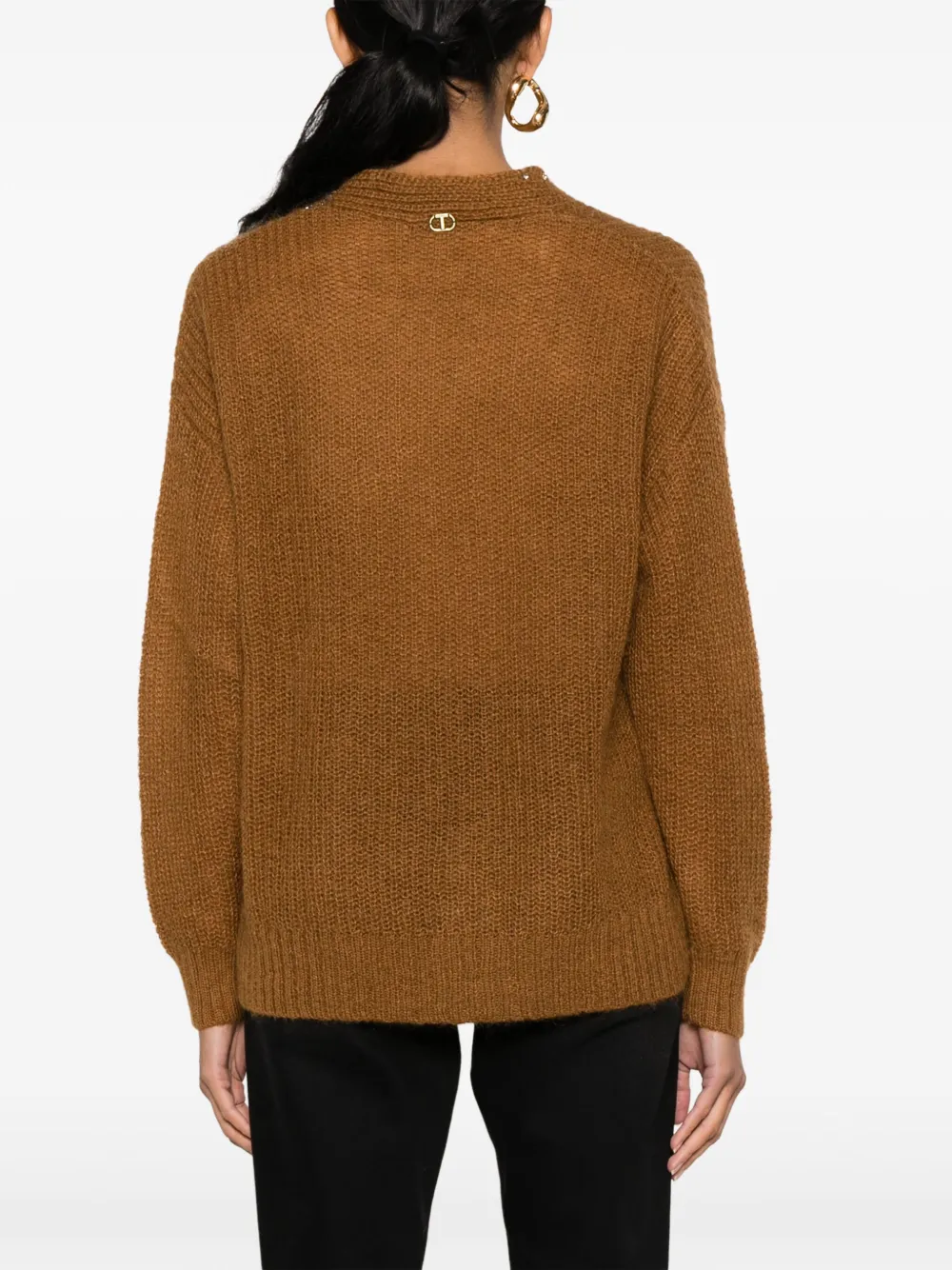 TWINSET Trui met stras Bruin