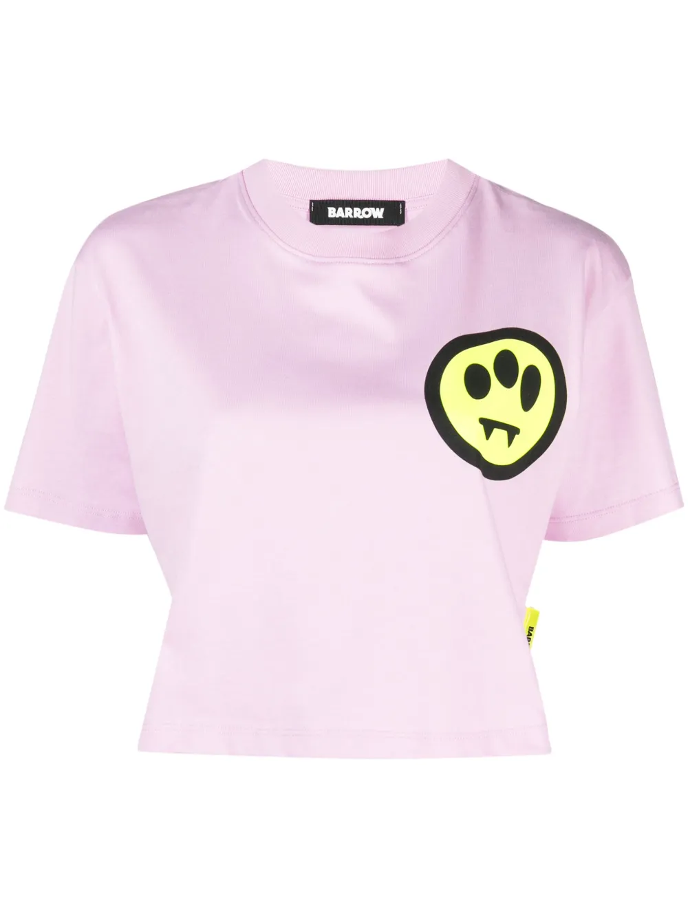 BARROW logo-print cropped cotton T-shirt | Pink | Image 1
