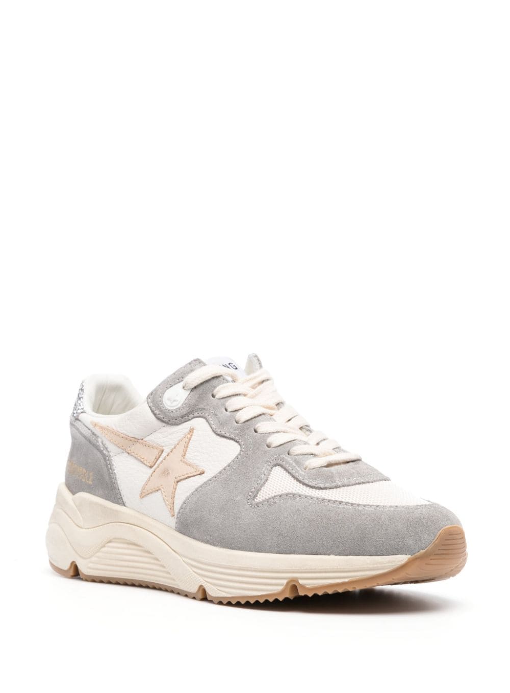 Shop Golden Goose Running Sole Panelled Sneakers In Grey