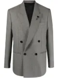 Lardini micro-dot double-breasted wool blazer - Black