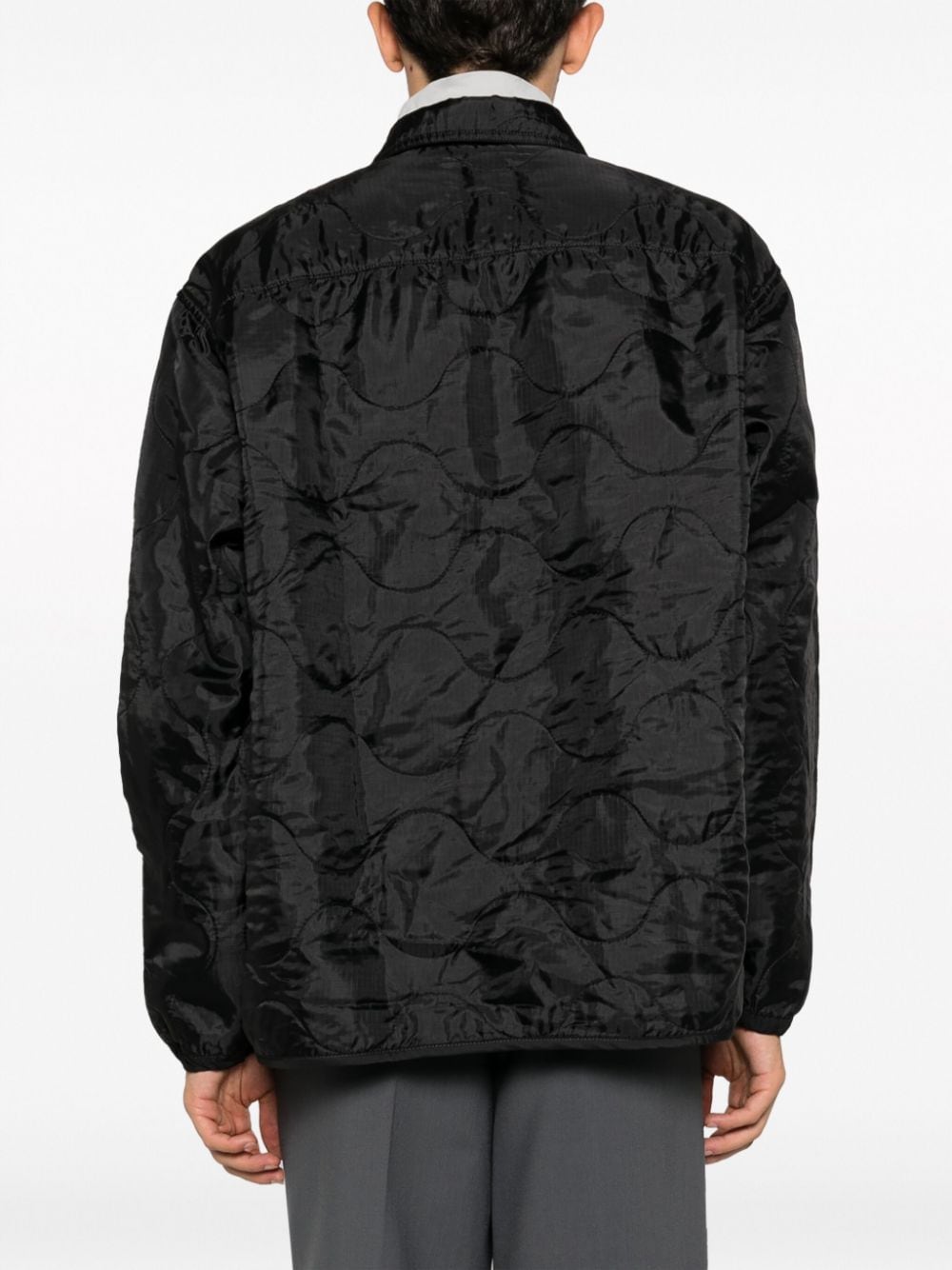 Shop Oamc Logo-patch Padded Jacket In Black