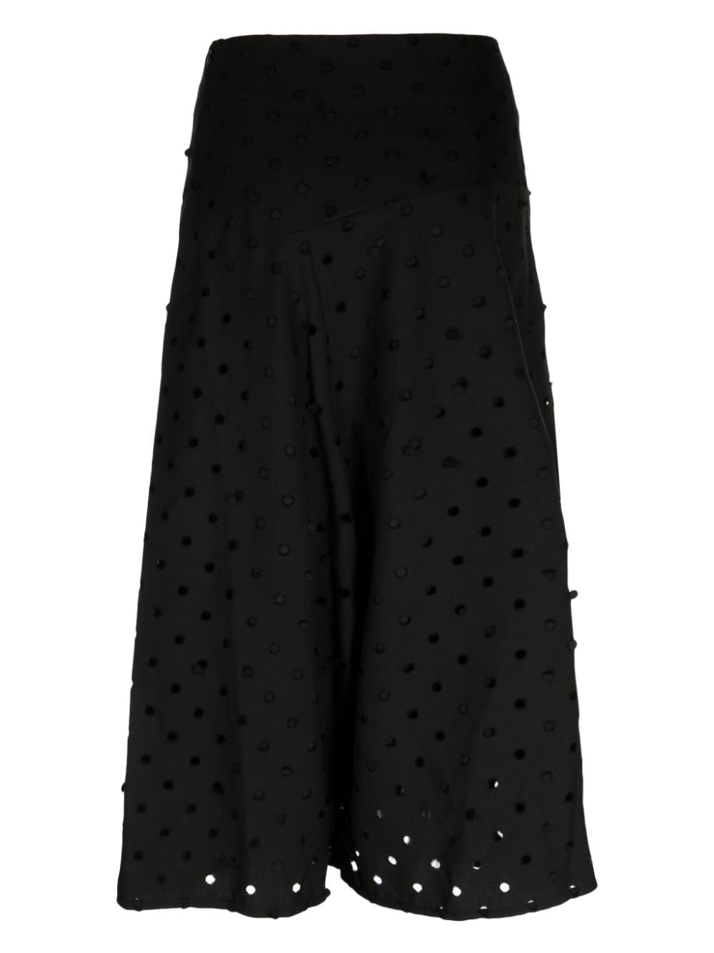 Shop Y's Polka Dot Gabardine Cropped Trousers In Black
