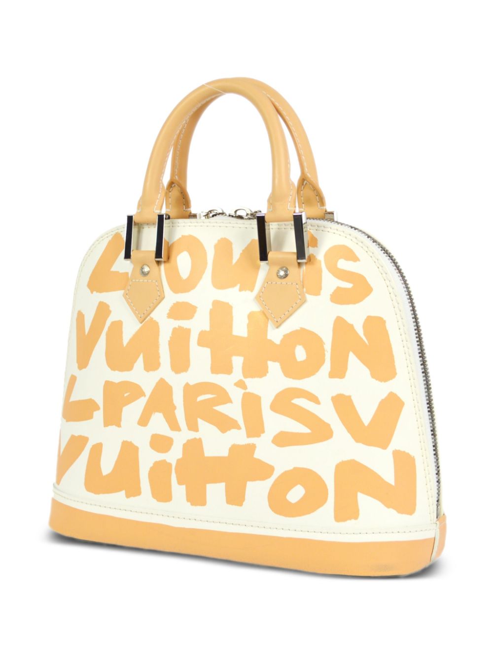 Pre-owned Louis Vuitton Graffiti Alma Mm 手提包（2001年典藏款） In White