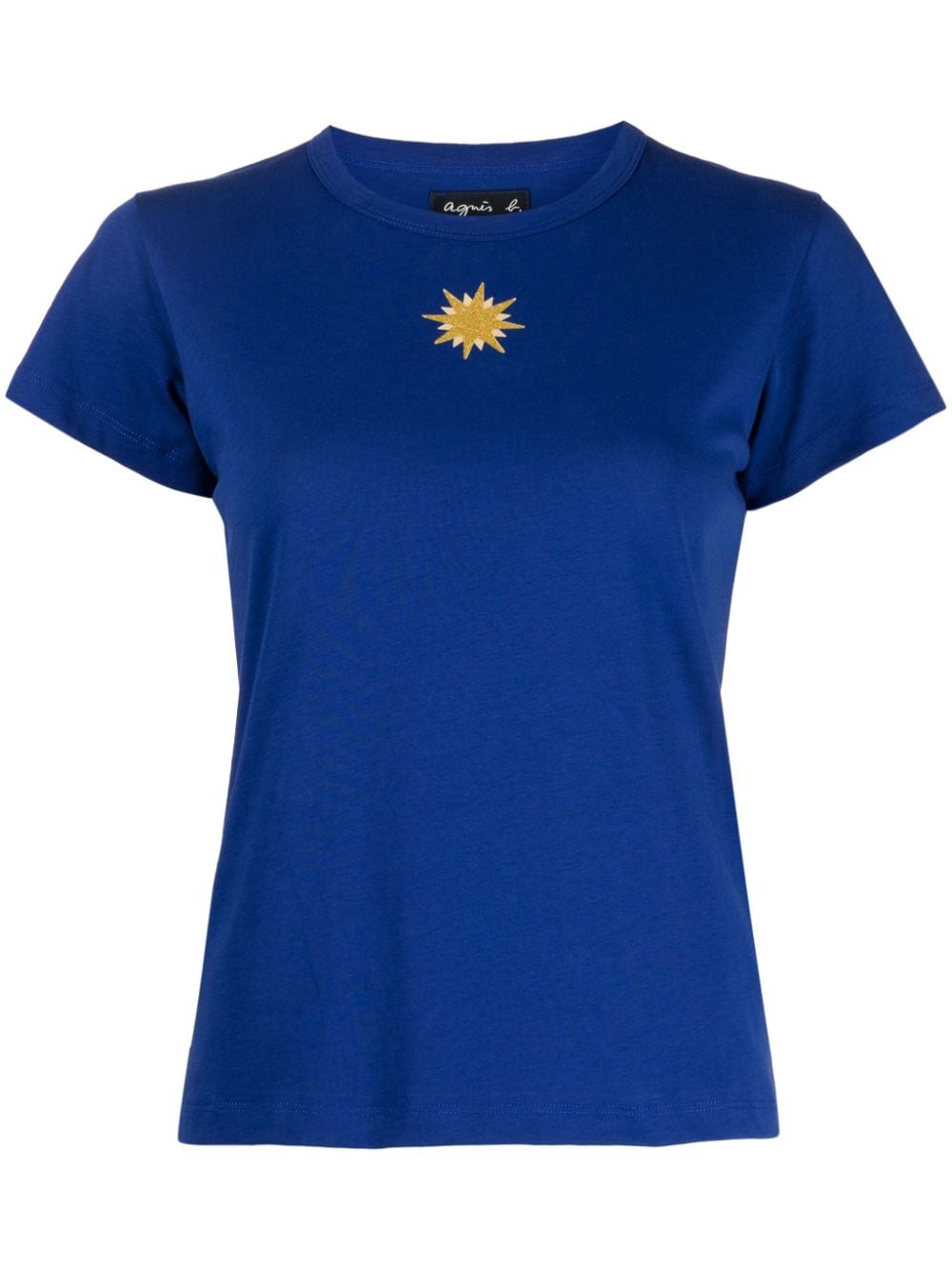 Agnès B. Star-print Cotton T-shirt In Blue