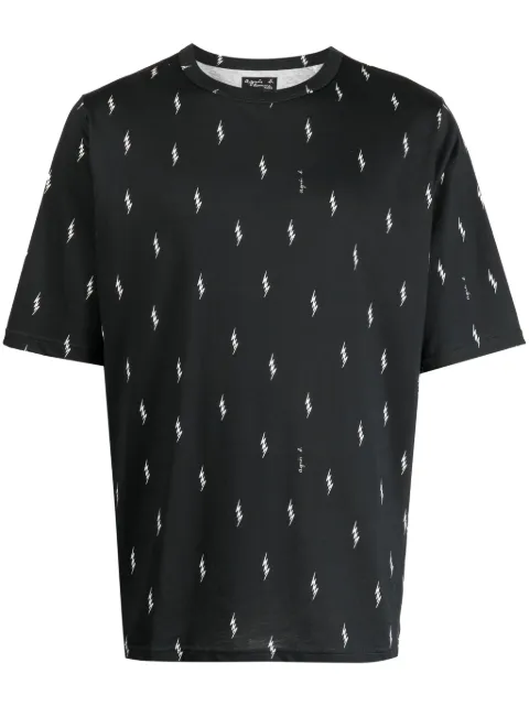 agnès b.  t-shirt en coton à imprimé éclair