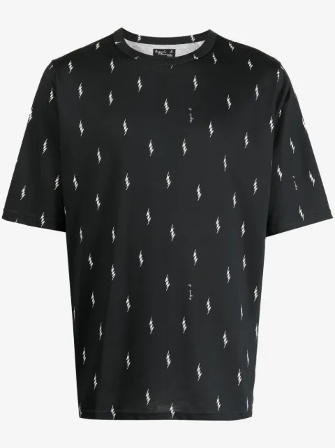 agnès b. thunder-print cotton T-shirt