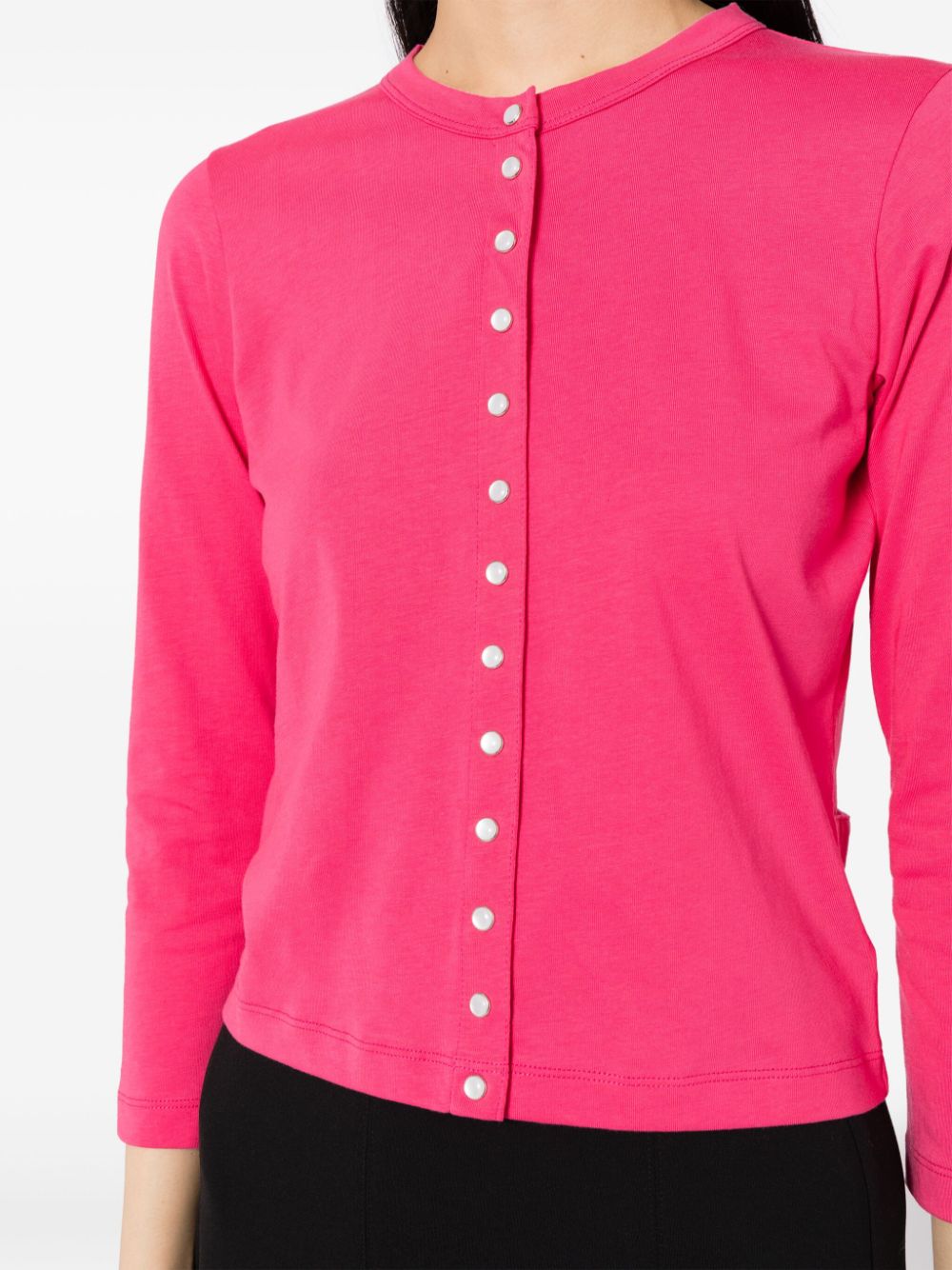 Shop Agnès B. Rosana Snap Cotton Cardigan In Pink