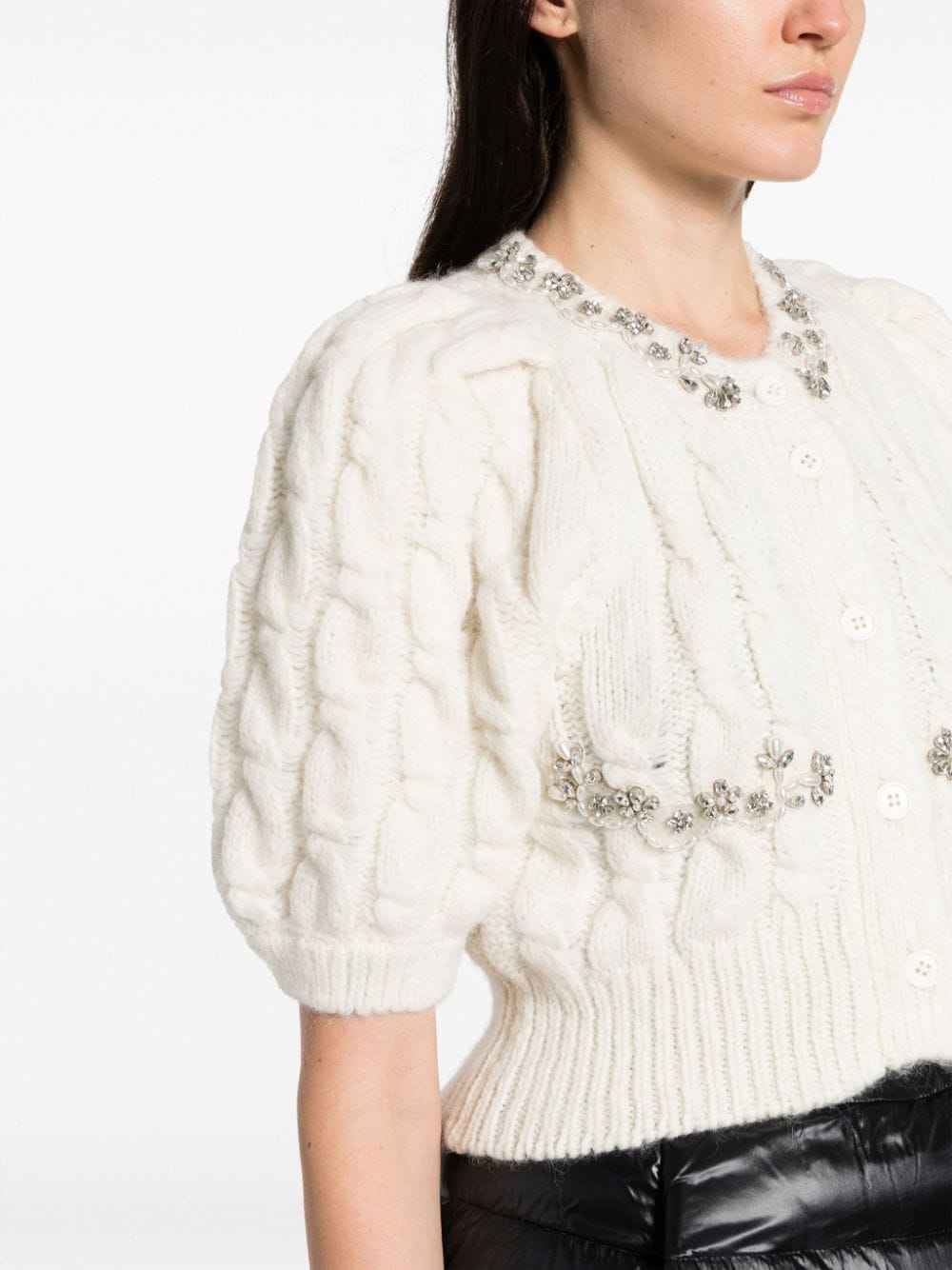 Simone Rocha crystal-embellished cable-knit Cardigan - Farfetch