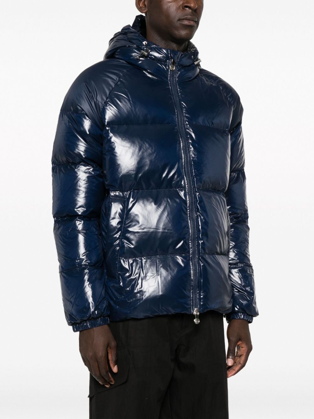 Shop Pyrenex Logo-patch Quilted Puffer Jacket In Blue
