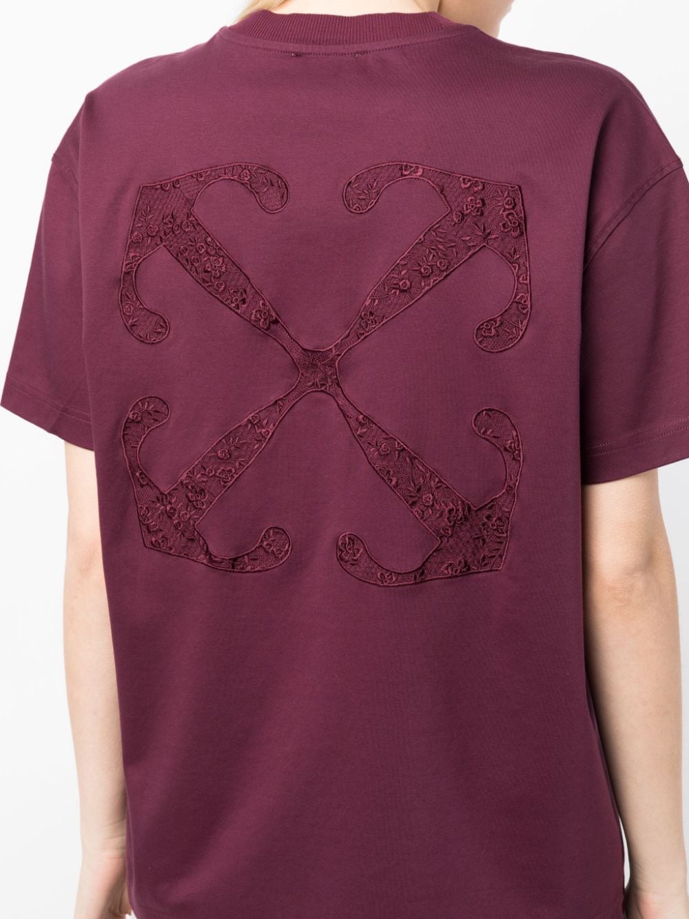 Shop Off-white Arrows Embroidered T-shirt In Red