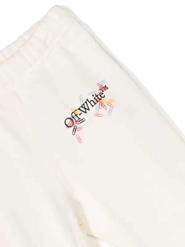 Track Suit White Tracksuit Bottoms Child Off-White Kids Logo-print