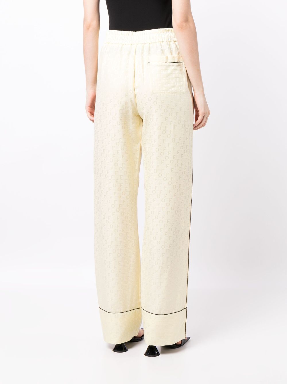 Off-White Broek met logo jacquard Geel