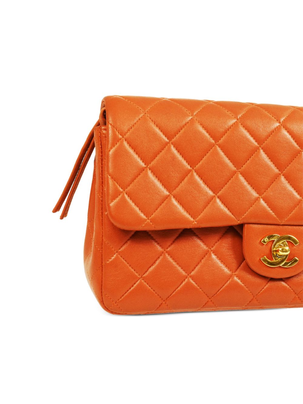 Pre-owned Chanel 1997 Classic Flap Backpack In Orange