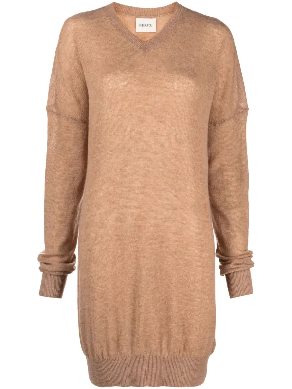 Khaite Fine-knit V-neck Jumper in Neutrals