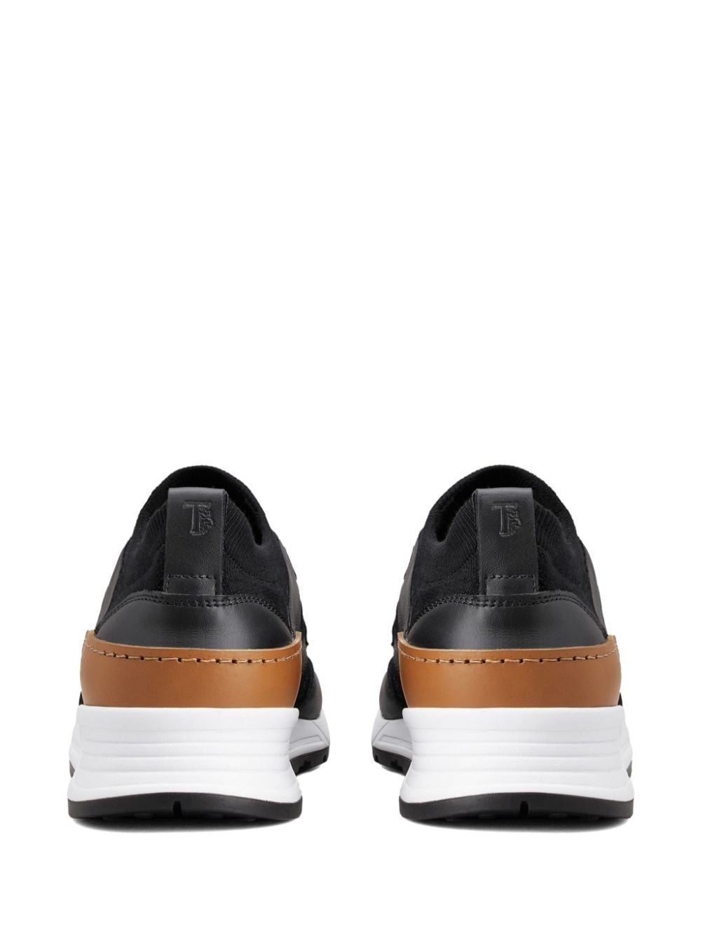 Shop Tod's Logo-patch Leather Sneakers In Schwarz