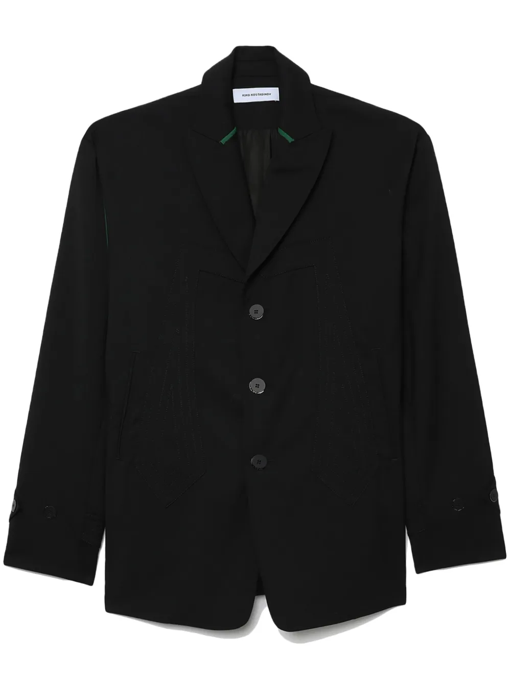 Kiko Kostadinov Blazer monopetto con inserti - Nero