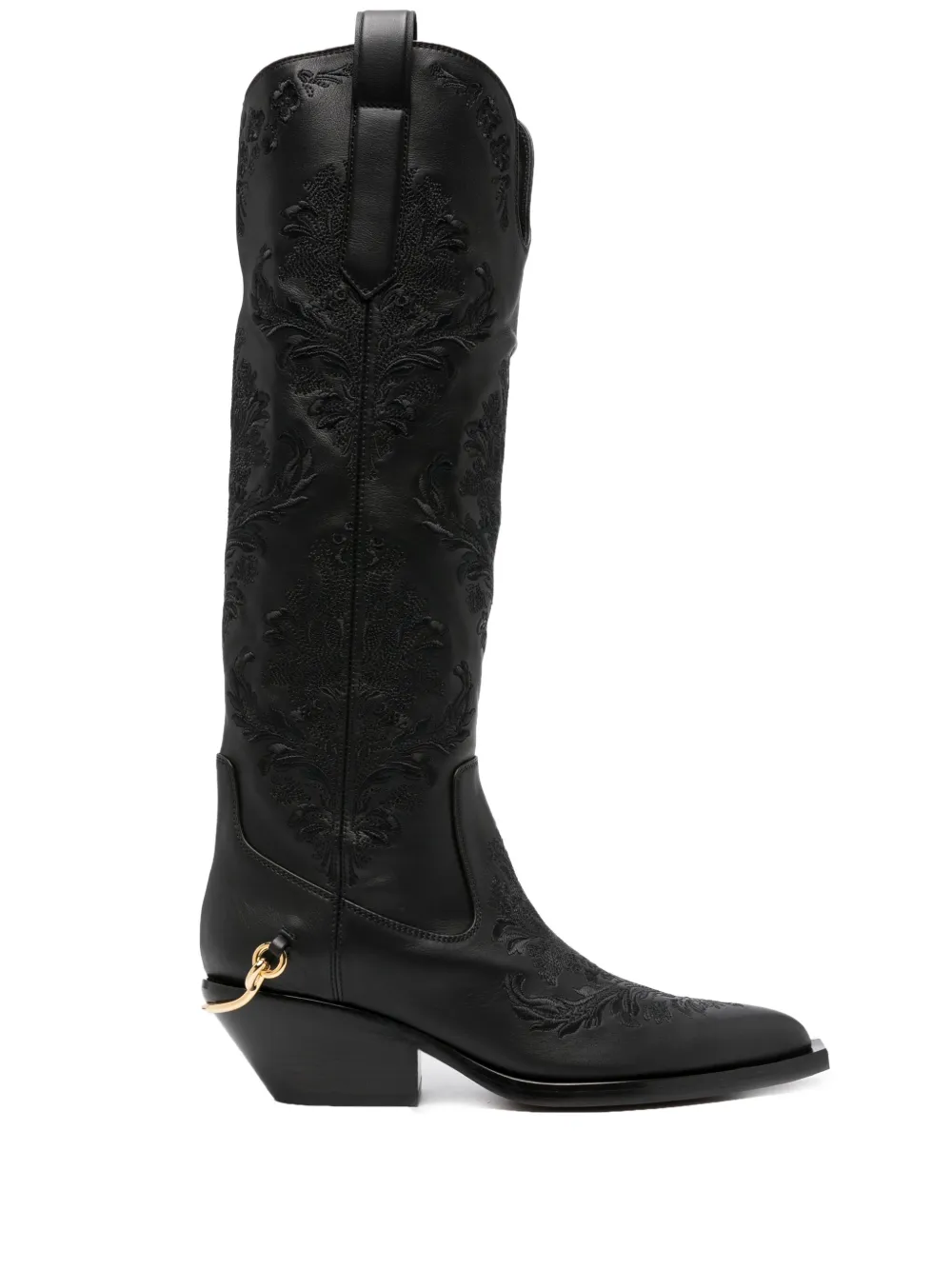 Zimmermann Duncan 45mm Leather Cowboy Boots In Black