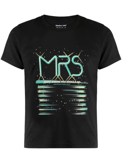 Martine Rose Shrunken graphic-print cotton T-shirt