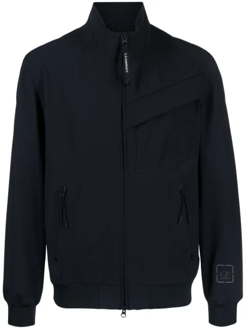 C.P. Company logo-patch stand-up collar lightweight jacket