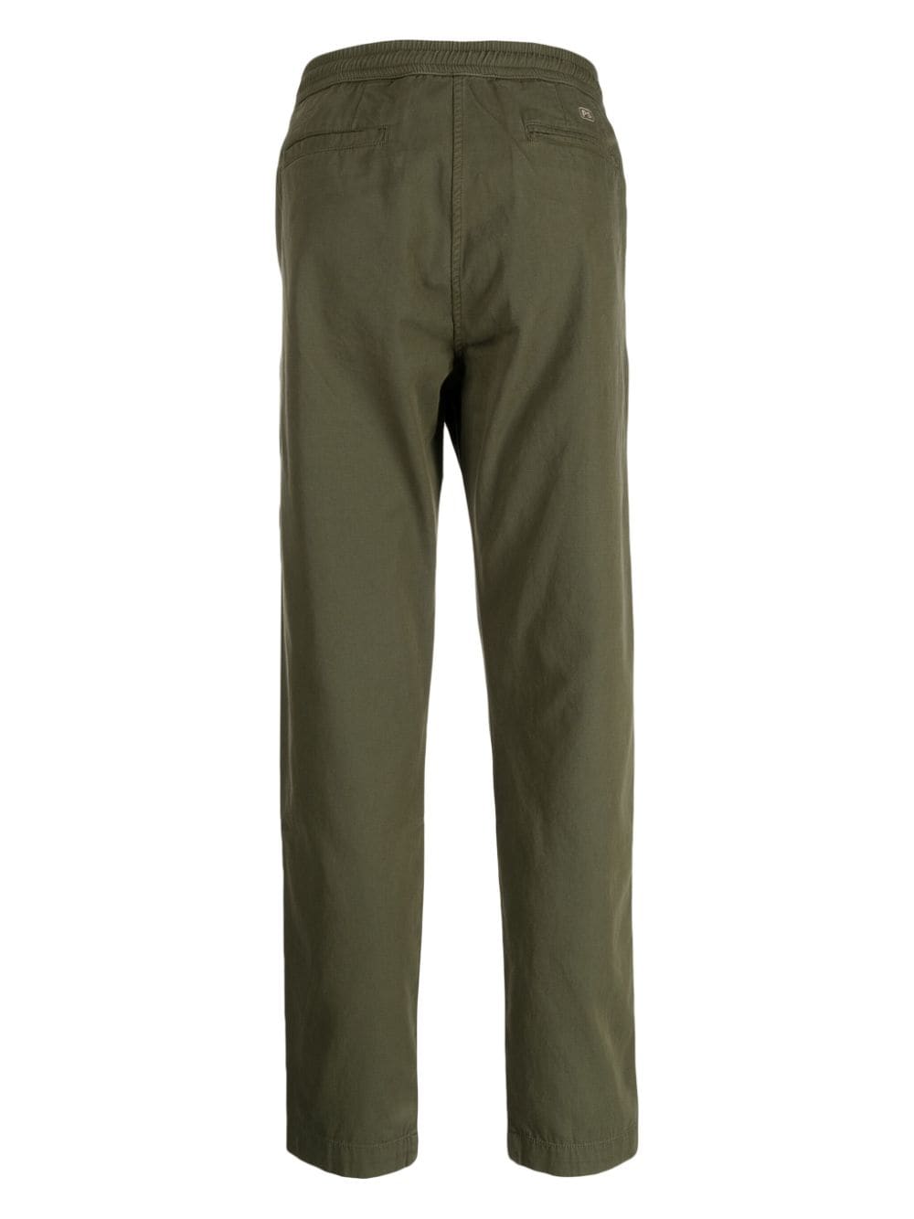 Shop Ps By Paul Smith Drawstring Cotton Straight-leg Trousers In Green