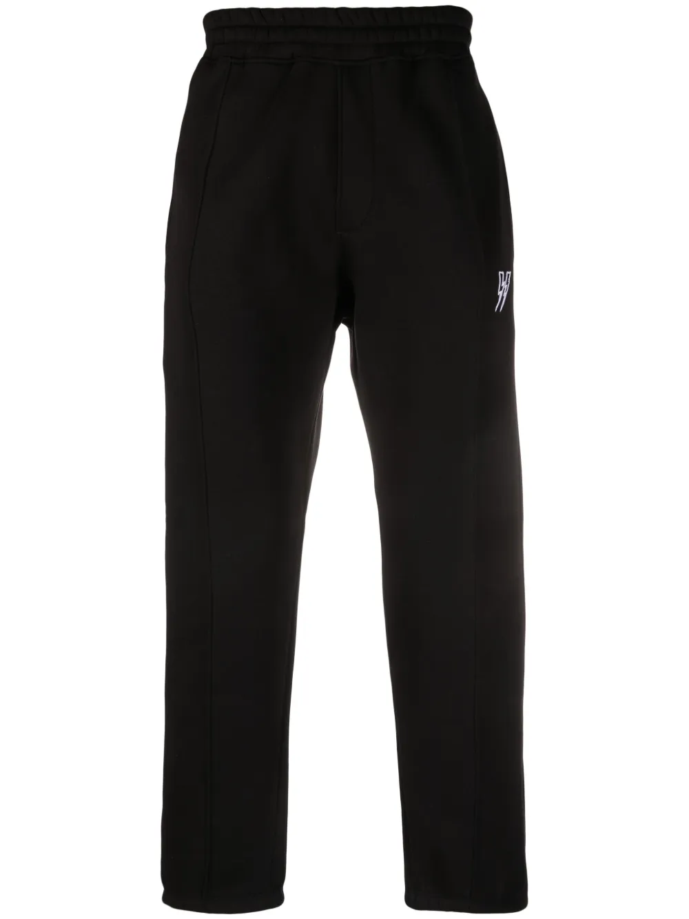 Neil Barrett Logo-embroidered Elastic-waist Track Pants In Black